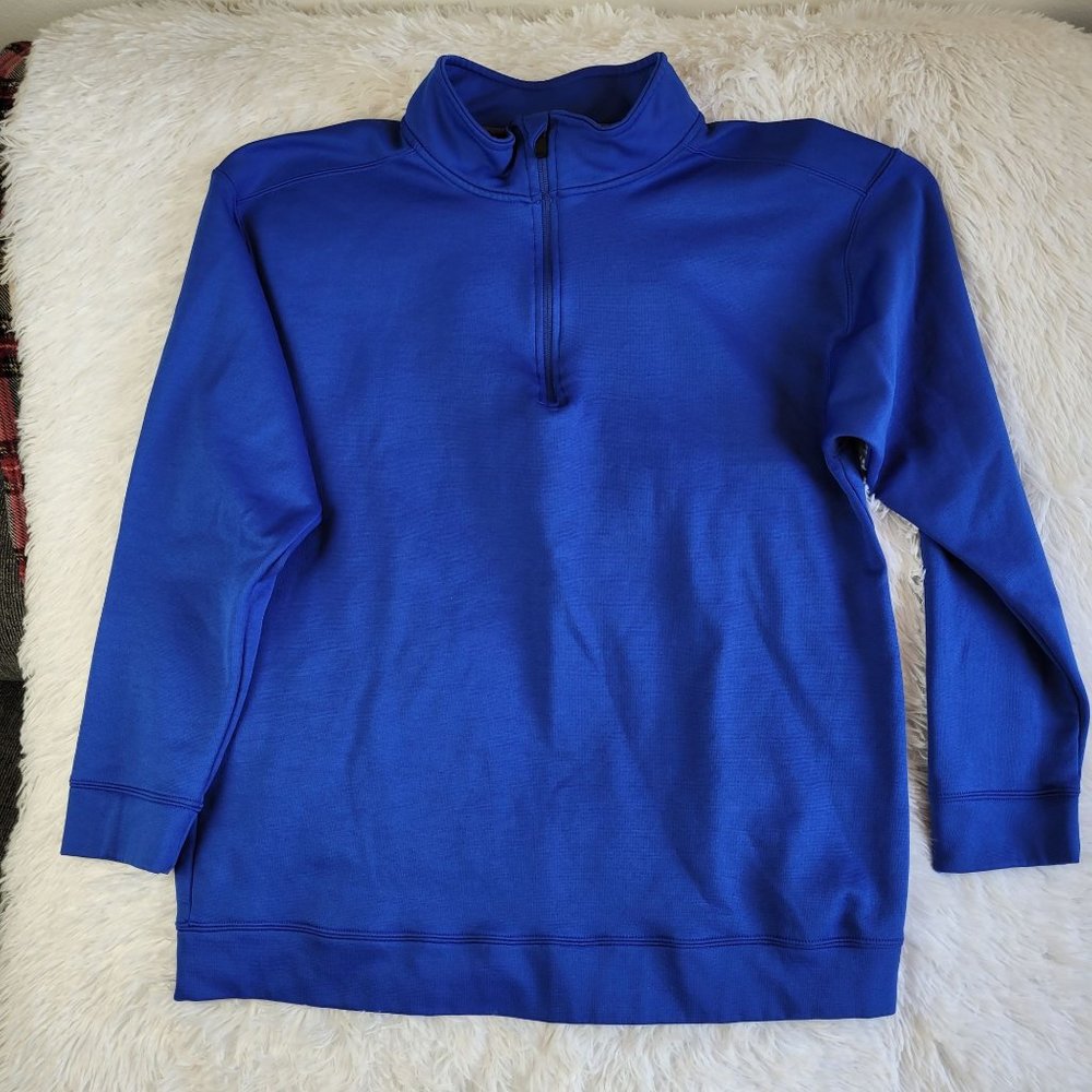 Gildan Performance Mens Sweatshirt Size Large Blue Pullover YKK Zipper
